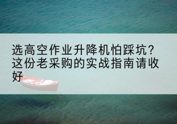 潘集高空作业升降机厂家推荐-选高空作业升降机怕踩坑？这份老采购的实战指南请收好